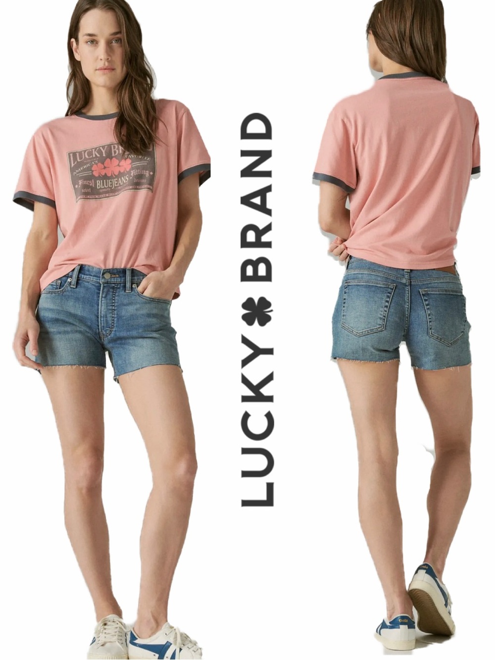 NWT - LUCKY BRAND Ava Mid Rise Shorts Size 8 Size 29